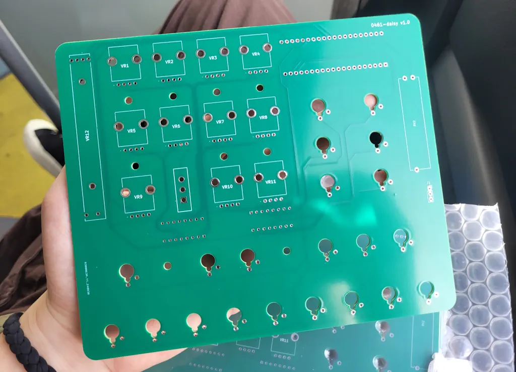 The finished PCB produced from the KiCad schematic