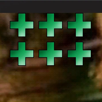 Six health points in the shape of plusses