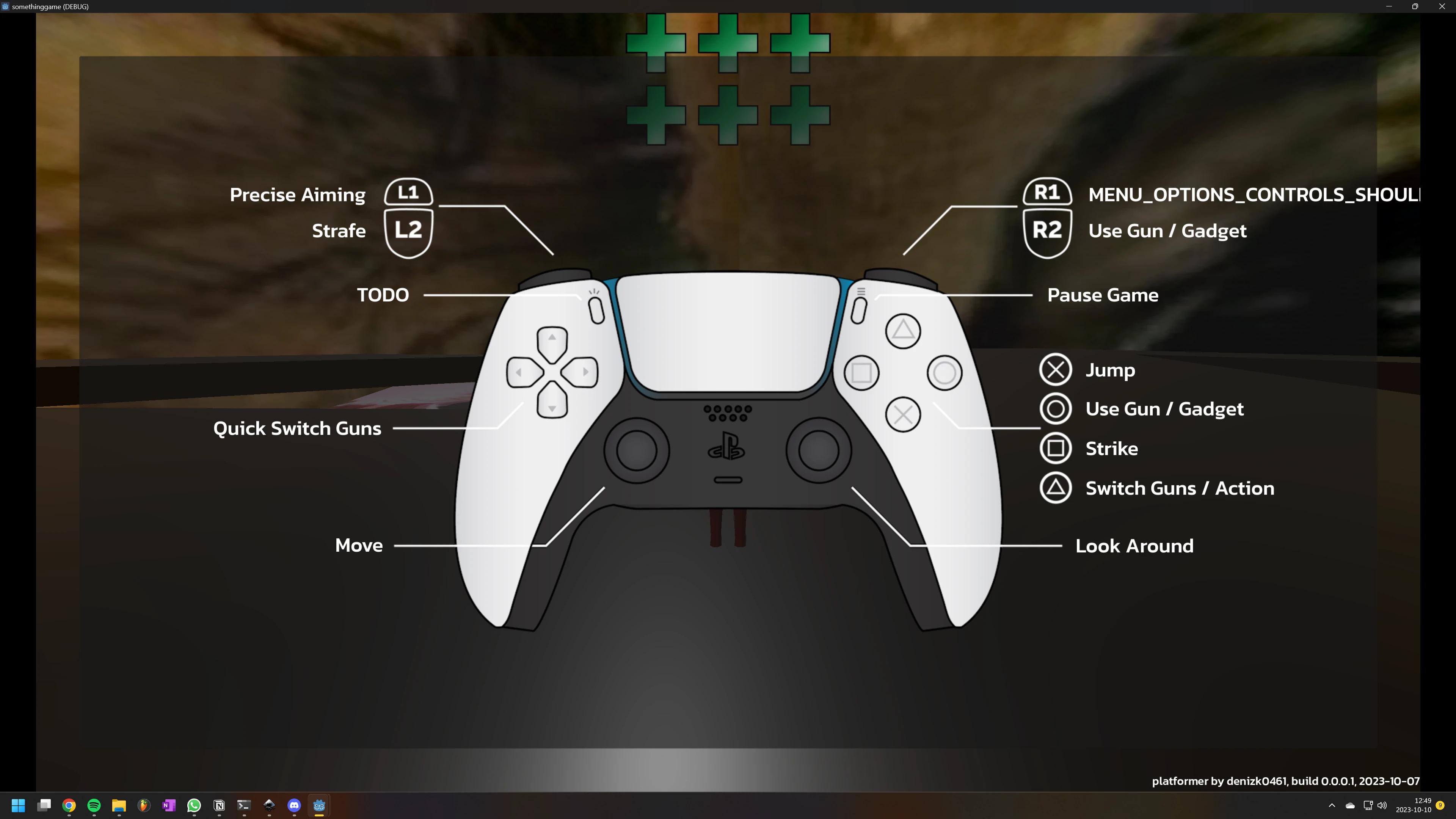 Controls screen displaying a DualSense controller