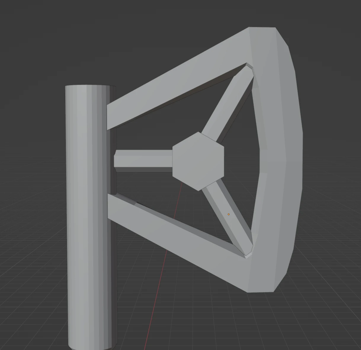 Battle axe with a stabilising pattern in the blade