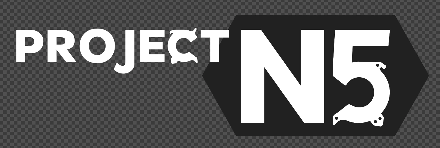 Project N5 logo typeset in Apfel Grotezk and with the C-shaped hard drive component integrated into the 5