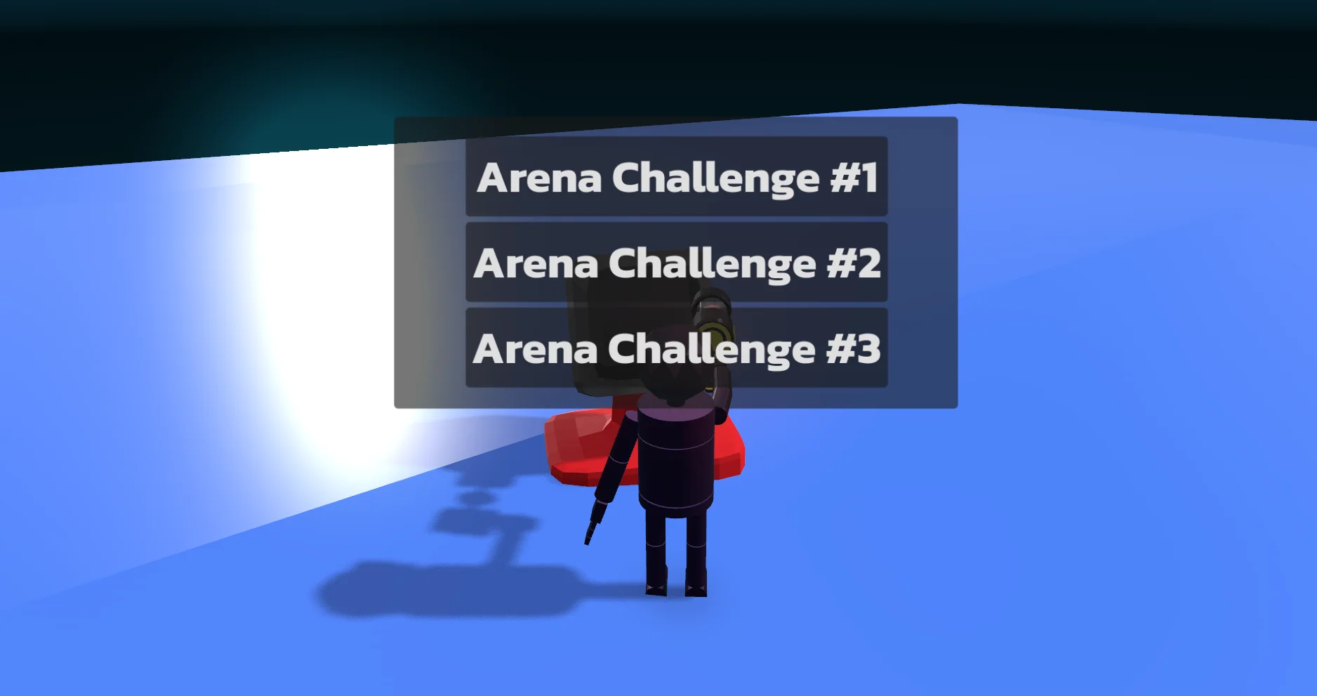 Three arena challenges displayed in the arena terminal UI
