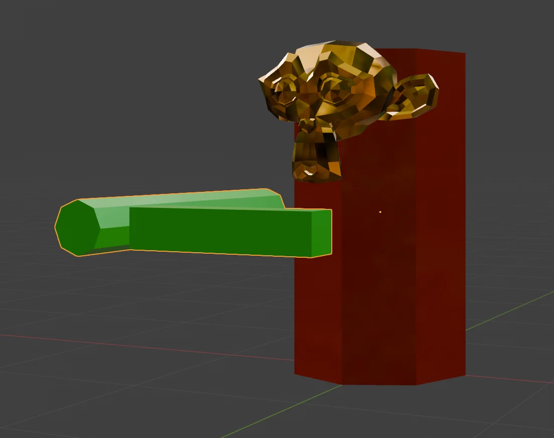 Suzanne cylinder; an enemy made from a few cylinders and Blender's default 'Suzanne' monkey head