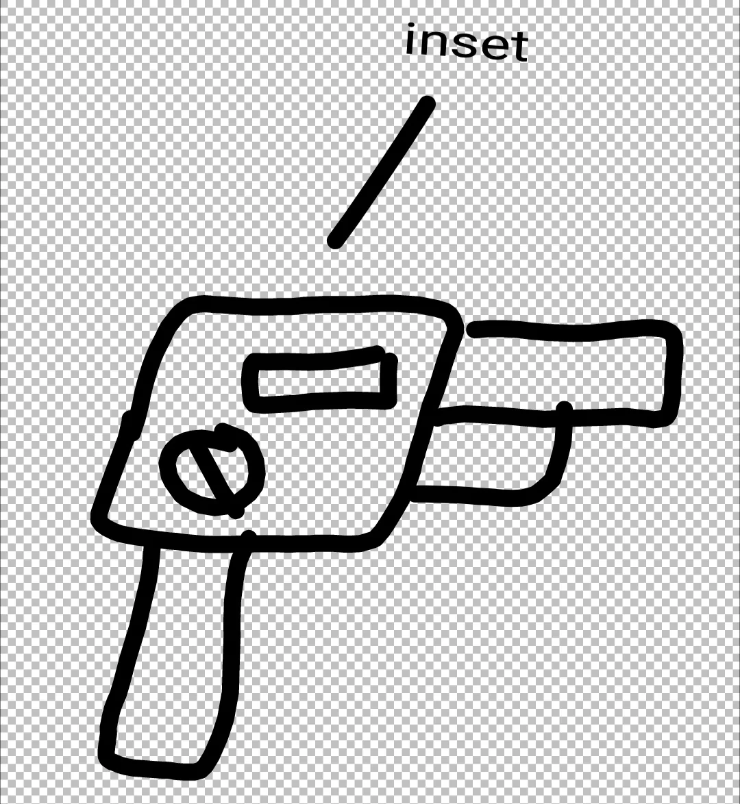 A REALLY crude sketch of a blaster.
