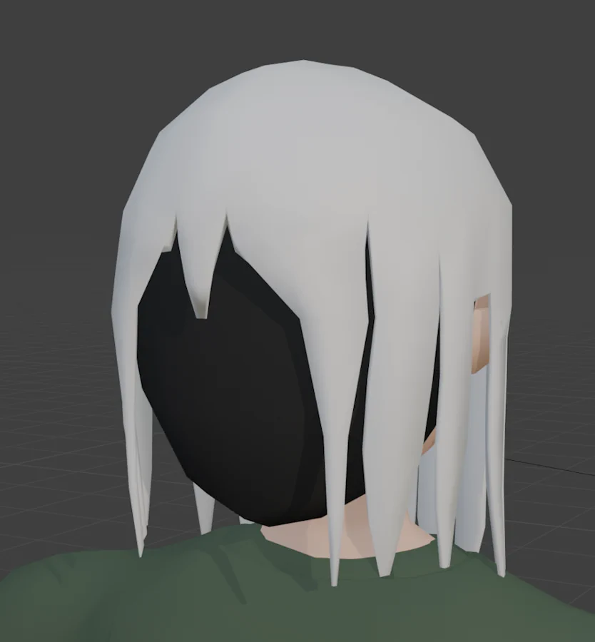 White hair with spiky ends