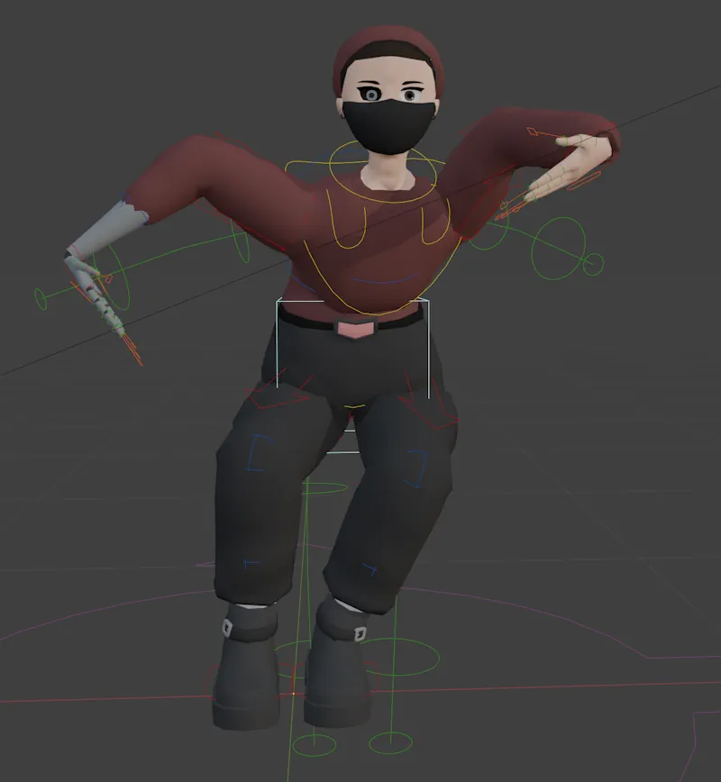 Laura flailing her arms