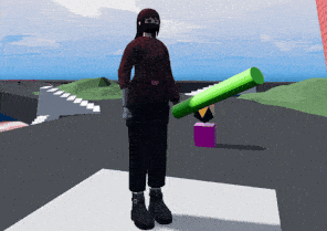 Laura moving in a circle on top of a box