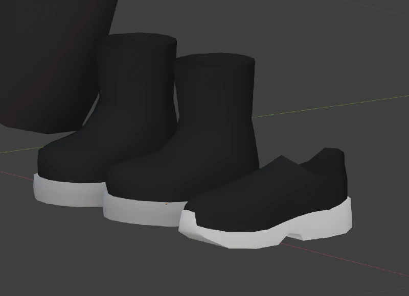 A comparison of Laura's old, temporary boots (left) and her new sneakers (right)